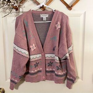 Vintage 62 East Pink Cottagecore Cardigan Sweater